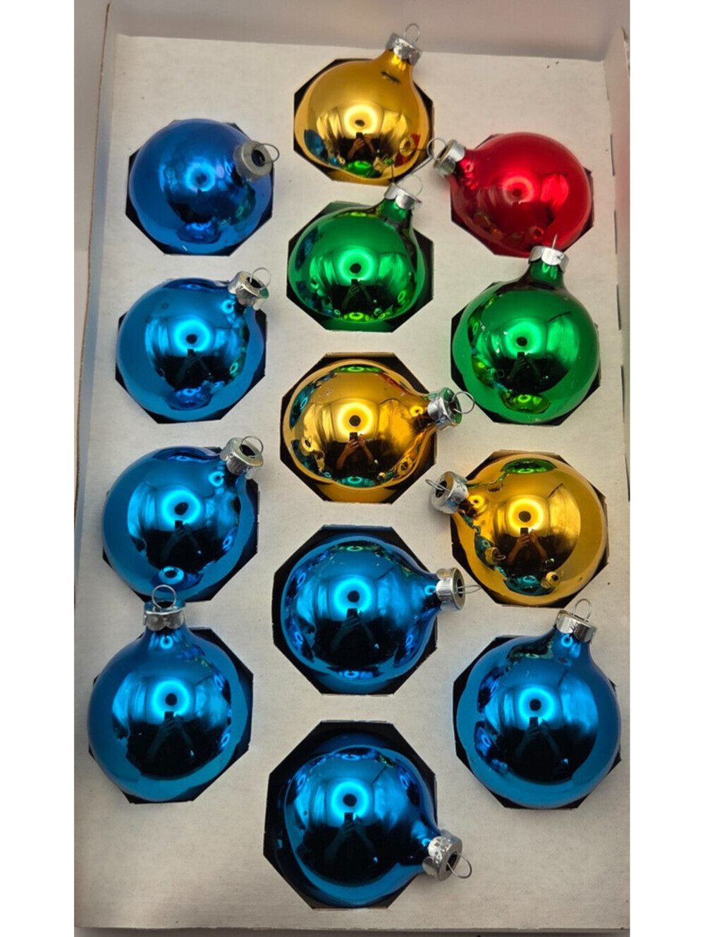 Vintage Kmart Trim A Home 13 Glass Christmas Ball Ornaments Multicolor USA #1